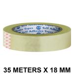 VCR Self Adhesive Transparent Cello Tape - 35 Meters in Length - 18mm / 0.75
