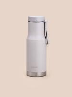 Lock & Lock Stainless Steel Double Wall Insulated Metro Edge Tumbler with Hand Strap, 620 Ml, Ivory