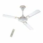 HAWA LUXUS+ 3 BLADES 1200MM BLDC Energy Efficient Remote Smart Ceiling Fan, White with Gold Trim