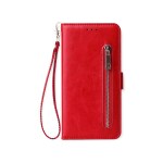 Trounce Zipper Series Faux Leather Red Wallet Flip Case Mobile Cover For Nokia 6