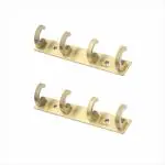 GLOXY 4 Pin Metal Cloth Wall Hanger for Clothes Hanging Door Hangers Cloth Hook Bathroom Hooks Rail for Clothes,Towel Bathroom Accessories (Pack of 2 , Antique)