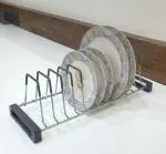 SmartSlide Stainless Steel Thali Stand/Plate Stand for Modular Kitchen/Tandem Box Accessories/Plate Rack for Kitchen Drawer/Utensil Rack for Kitchen (Plate/Thali Stand)