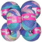 Simi Enterprise F-Sky Blue Acrylic Wool Baby Soft 4 Ply Wool Ball Hand Knitting Wool, Art Craft Soft Fingering Crochet Hook Yarn, Needle Knitting Yarn Thread Dye Rub (Pack Of 10)