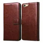 Mobiclonics Vintage Flip Cover For Oppo A57 Old Model- Brown