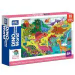 Mini Leaves Multicolor Wood Wooden Floor Puzzles Dino World with Knowledge Cards 48 months (Pack of 35)