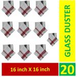 G 1 White Cotton Glass Duster 16 inch x 16 inch 20 pcs (Assorted)