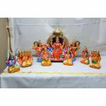 GP DECOR Multicolor Clay Lalithambigai Set 1.2 Ft (Set Of 10) 15x8x30 cm