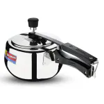 Black Magnum Basics IBSH-1 Handi Cooker Stainless Steel Induction Compatible Inner Lid Pressure Cooker, 2 Litre, Silver
