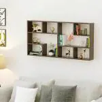 BLUEWUD Petree Engineered Wood Wall Mount Wall Shelf,Display Rack (Wenge)