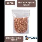 PAQEE Both Side Transparent Standy Pouch (Small) (4x6 , 50 Gm - 150 Gm) (25 Pcs) Polypropylene Storage Pouch (Pack of 25)