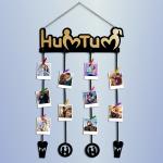 Expleasia HumTum Hanging Photo Frame |collage Photo Frame| Wall Decor Hanging Photo Frame| Gift item| Black & Brown|(46x0.6x80 Cm)