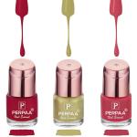 Perpaa Red, Glitter Golden, Pink Punch Nail Polish (Pack Of 3)