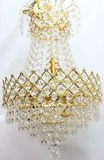 SHRI MAHAL ANTIQUES Round Jhhomar Incandescent Chandelier Glass Crystal Big size for Living Room