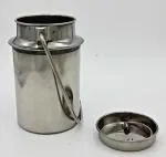 SHLINCO Stainless Steel Milk Can, 2L,Milk Dolchi with Lid, Dollu with Lid - 2 L Steel Milk Container (Silver)