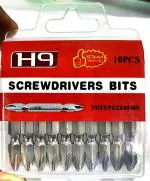 H9 1/4 Hex Double Ended Magnetic Screwdriver Bit PZ2 Ph2 Bits in Chrome Finish S2 Taiwan For Industrial & Home Use in Screw driver Power Tools (Pack Of 10 Pcs) (Size PZ2 - Ph2 X 65 Mm)