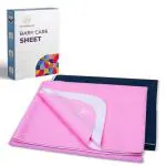 MY ARMOR Baby Dry Sheet/Mattress Protector (Waterproof/Quick Drying/Extra Absorbent/Reusable) - Pack of 2 (Large (100cm x 140cm) (Pink & Royal Blue)