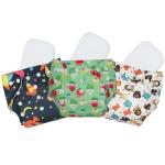 Chinmay Kids Combo of Printed Cloth Diaper- Reusable, Washable, Adjustable Snap Buttons Cloth Diaper For Babies (0-36 Months) With Wet-Free Insert Pads (Pack of 3) (Dark Blue- Green- White2)