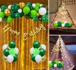Party Propz Green Rubber Birthday Balloons For Decoration, Light, Happy Birthday Foil Banner, Cabana Tent Birthday Decorations (Set Of 42)