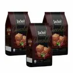 Jacker Chocolate Wafer Cube 100g, Smooth & Chocolate Crunchy Layered Wafers (Pack of 3)