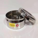 HORIZON STAINLESS STEEL STORAGE BOX WITH SEE THROUGH LID (DELHI BELLY) (Storage box se Thro LID delhi belly-3)