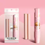 Triple Paper Pink Cute Pen-Style Erasers with 2 Eraser Refills Cartoon Pen Shaped Erasers Non-Toxic Eraser