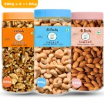 41 foods Dry fruits combo pack of Almonds Cashews Walnuts | Badam Kaju Akhrot ( 500GM X 3 ) 1.5 KG