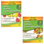 Excel Basic Skill- Spelling, Vocabulary, Grammar And Punctuation Book Set Ages 8 - 10 Paperback 136 Pages (Set Of 2)