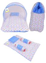 Toddylon New Born Baby Boy’s & Baby Girl’s Bedding Set Mosquito Net Bed Sleeping Bag and Gaddi Set