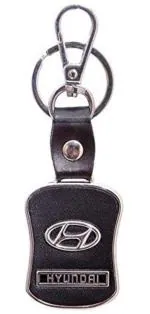Blue Aura Cp Bigbasket Black Leather Hyundai Key Chain