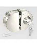 Raghuvanshi Marketing Silver Stainless Steel Glass Door Lock with 3 Computer Keys