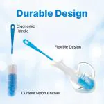 Adore Duece Long Handled Nylon Baby Bottle Cleaning Brush Kit Pack of 2- Blue