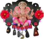 Fashion Bizz Multicolor Wood Lord Ganesha Designer Key Holder With 7 Hooks