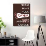 SURMUL Please Leave Your Footwear and Ego Outside Multicolor PVC Removable Wall Sticker 18 inch