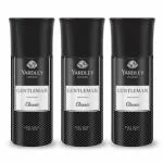 Yardley London Gentleman Classic Deo Body Spray for Men, 220ml Each (Pack of 3)