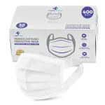 Care View 3 Ply Disposable Surgical Face Mask Box with FABRIC Earloop and built in Nose Pin , Certified by BFE>99% and PFE > 95%, SITRA, DRDO, ISO and CE (Pack of 400, WHITE)