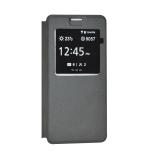 COVERBLACK Window cut stand view Light weight leather Flip Cover for Honor 4X - che1-L04 - Black