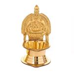 BulkySanta Pure Brass Kamakshi Deepa Big Size | Kamakshi Devi Oil Lamp (12 cm Long) (1)