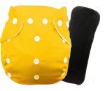 Softlia Yellow Washable Adjustable Reusable Cloth Diaper For Baby
