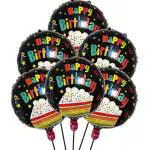 Grand Shop Multicolor Aluminium Happy Birthday Round Foil Balloons