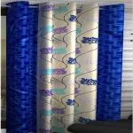 Tishan Decor 152 cm (4.99 ft) Polyester Room Darkening Long Door Curtain Single Curtain (Floral, Blue)