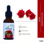 Samazh Organic Rose Essential Oil, 100% Pure & Natural for Hair, Skin, Face (10 ml) DROPPER
