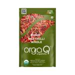 OrgaQ Organicky Organic Red Chilly Whole - 50 Grams