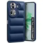 Fashionury Back Cover for Oppo Reno 11 Pro 5G | Matte Soft Case | Compatible for Oppo Reno 11 Pro 5G Back Cover | Liquid Silicon Puff Case for Oppo Reno 11 Pro 5G with Camera Protection | (Blue)