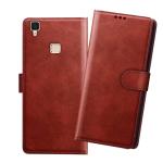 HANIRY Flip cover For Vivo V3 flip cover / V3 flip cover / Brown