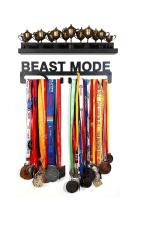 FITIZEN Trophy Shelf and Beast Mode 18 Medal Hanger, Hanger, Medal Hanger for Sports, Medal Holder Display Hanger Rack Medals Black Medal Holder Wall Mount Medal Frame by Fitizen