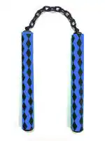 BE TREND Martial Arts Karate Fully Foam Covered Nunchaku||Rubber Foam Nunchaku||Handle - 10 Inches, Chain - 9 Inches|| Nunchaku for Martial Arts| Gymnastic Stick Nunchaku|| Blue Nunchaku