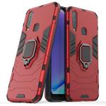 TRIFTY Red Thermoplastic Polyurethane Heavy Duty Shockproof Armor Kickstand Back Case Cover with Ring Holder for Vivo Y15|MOBILE COVER|COVER|BACK COVER|MOBILE CASE|FLIP COVER