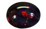Feel Touch Mart 10.50 Carat Beautiful Australian Black Fire Opal Oval Shape for Ring & Pendant Natural Earth Mine Gemstone with IGL Reputed Lab Certified