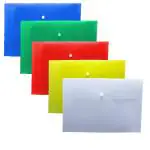 SHUBAN Clear File Folder with Snap Button Closure for Document Organizer- 12 Pcs MultiColor