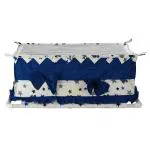 Motherhood White And Blue Cotton New Born Baby Hammock Ghodiyu Mosquito Swing Cradle Net Cover With Zipper Cradle
